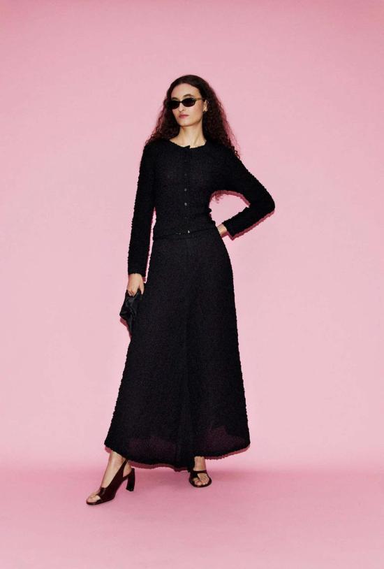  실크 런드리 긴팔 티셔츠 엘레나 긴팔 상의 블랙 - SILK LAUNDRY