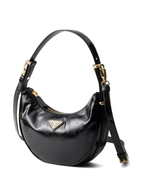 25SS 프라다 아르케 나플락 페이턴트 레더 숄더백 1BC1942DNTF0002 Black - PRADA