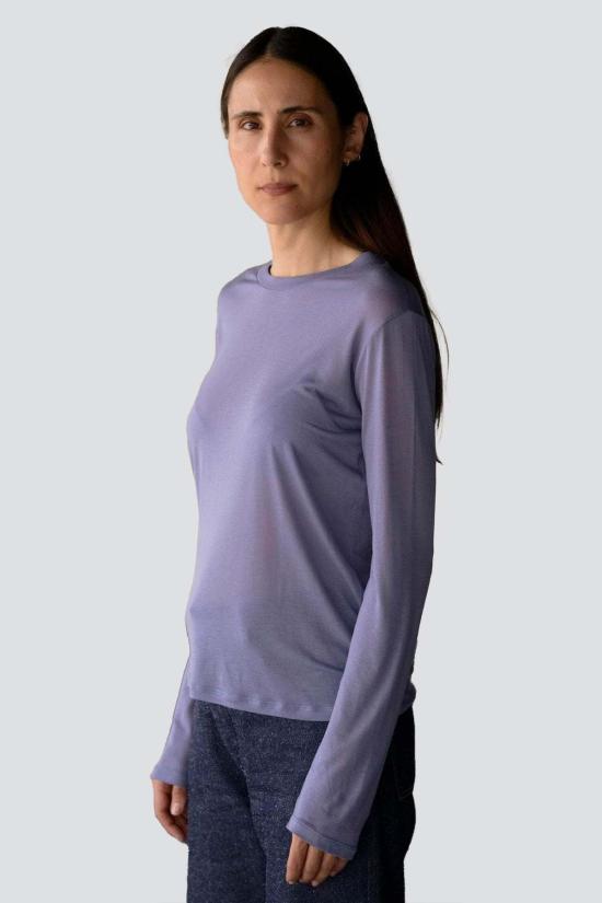  베이스레인지 긴팔 티셔츠 코엘 블루 - BASERANGE