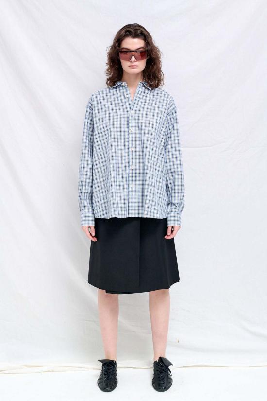  베이스레인지 셔츠 클로드 셔츠 블루 체크 - BASERANGE