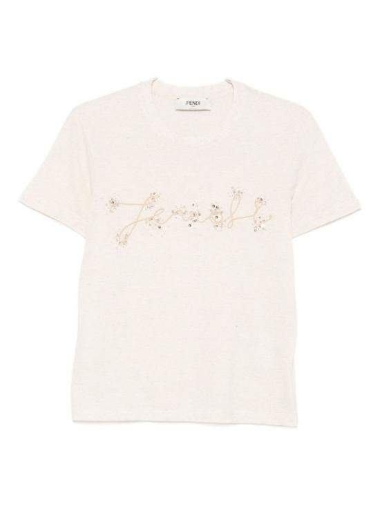 25FW 펜디 반팔 티셔츠 FS7254ASMHF1SAZ Neutrals