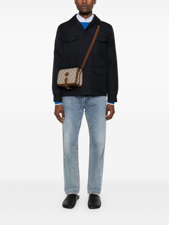  구찌 GG 슈프림 인터로킹 G 미니 숄더백 67162092TCG8563 Grey - GUCCI