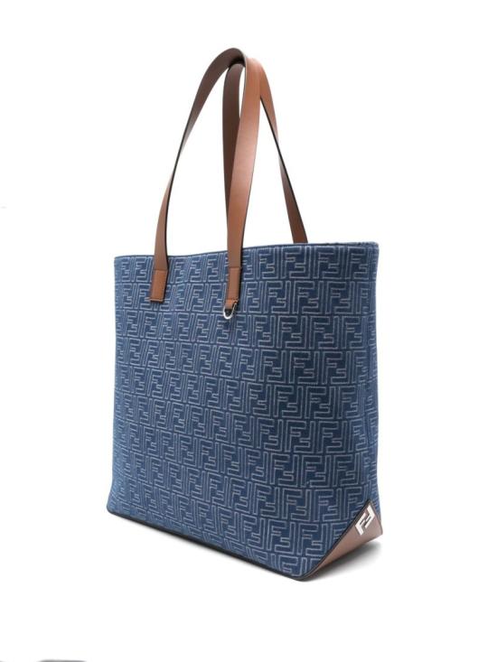 25FW 펜디 FF 패브릭 미디움 쇼핑백 7VA657AUGOF1SCG Blue - FENDI