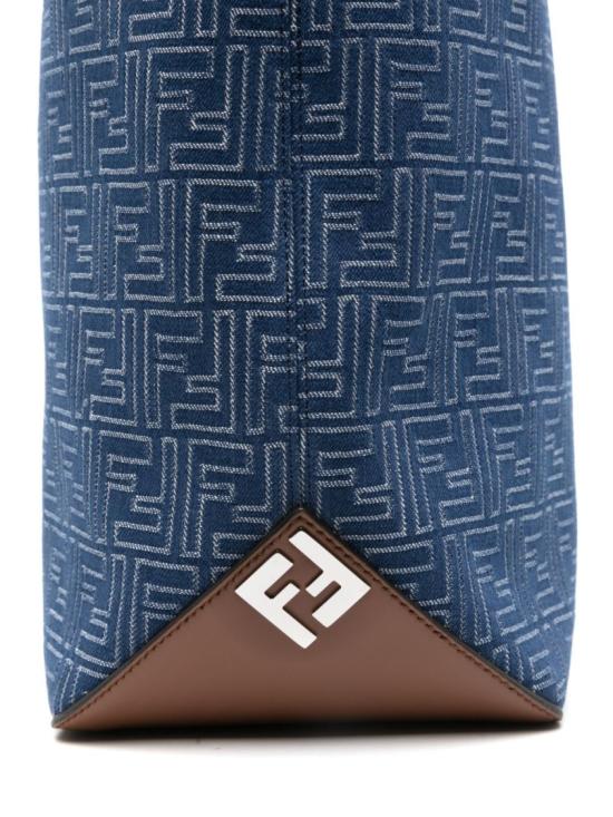 25FW 펜디 FF 패브릭 미디움 쇼핑백 7VA657AUGOF1SCG Blue - FENDI