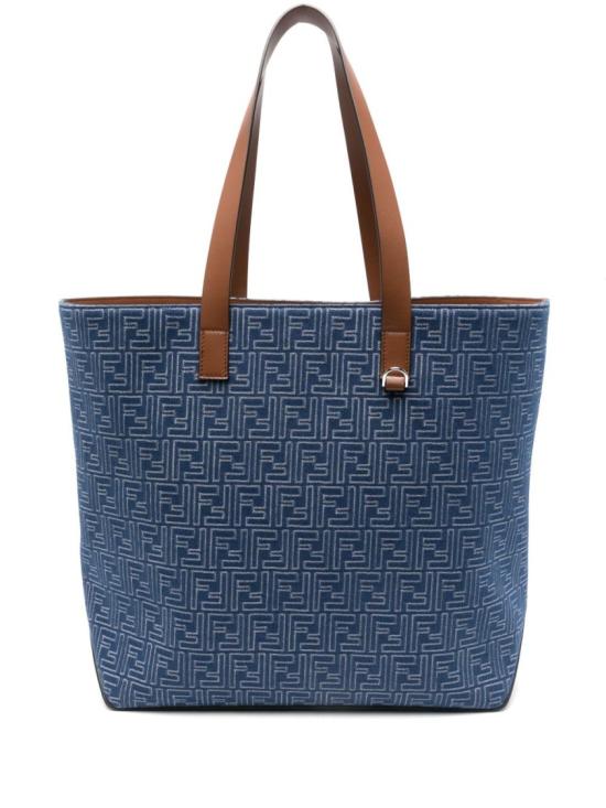 25FW 펜디 FF 패브릭 미디움 쇼핑백 7VA657AUGOF1SCG Blue - FENDI