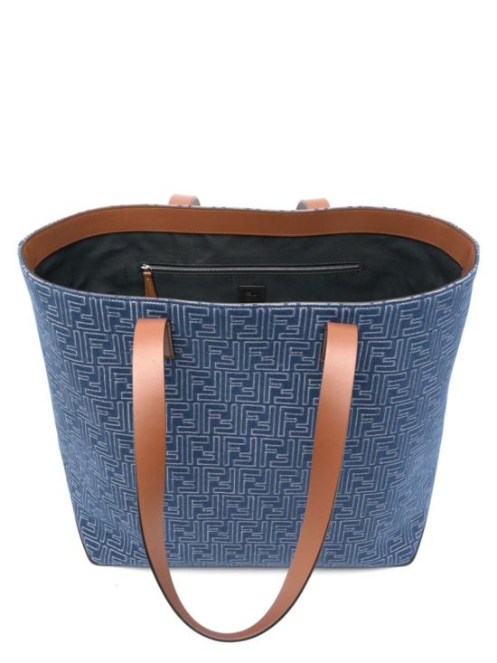 25FW 펜디 FF 패브릭 미디움 쇼핑백 7VA657AUGOF1SCG Blue - FENDI