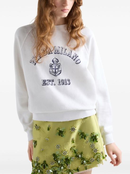 25SS 프라다 코튼 크루넥 스웨트셔츠 13471616V5F0009 White - PRADA