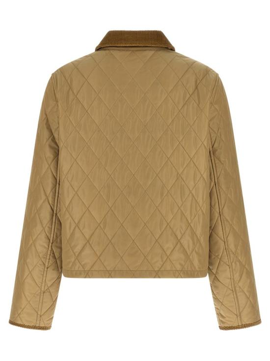  버버리 크롭 퀄티드 나일론 자켓 8107466FLAXSANDIPCHECK Beige - BURBERRY