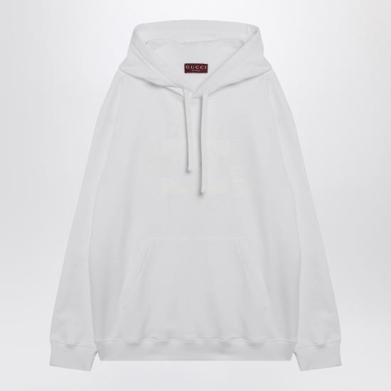 26SS 구찌 프린트 디테일 코튼 저지 스웨트셔츠 855976XJHNH White