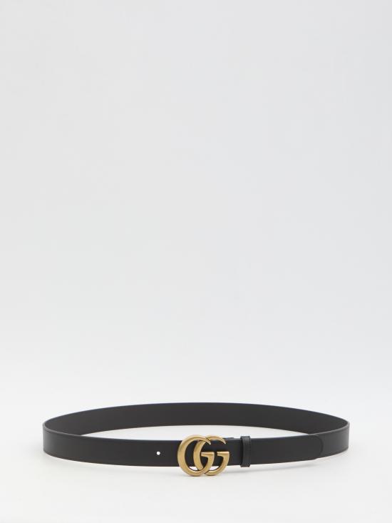 26SS 구찌 GG 마몽 씬 가죽 벨트 414516 BLACK