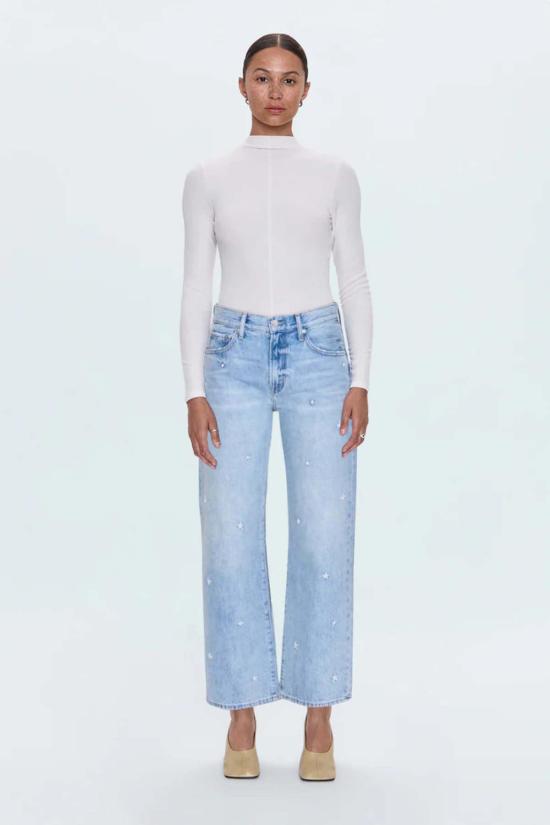  피스톨라 데님 팬츠 렉시 미드라이즈 보우드 스트레이트 진