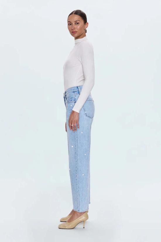  피스톨라 데님 팬츠 렉시 미드라이즈 보우드 스트레이트 진 - PISTOLA