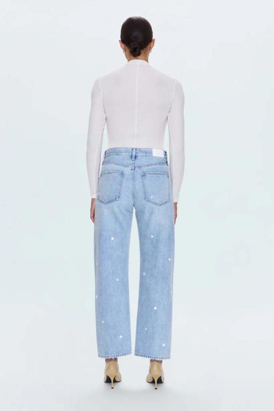  피스톨라 데님 팬츠 렉시 미드라이즈 보우드 스트레이트 진 - PISTOLA