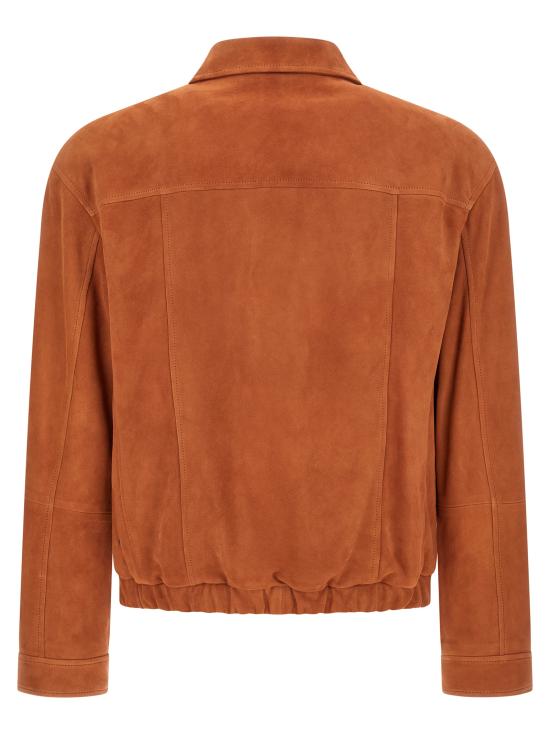 26SS 브루넬로 쿠치넬리 가죽 자켓 MPCAO2071CSC21 Orange - BRUNELLO CUCINELLI