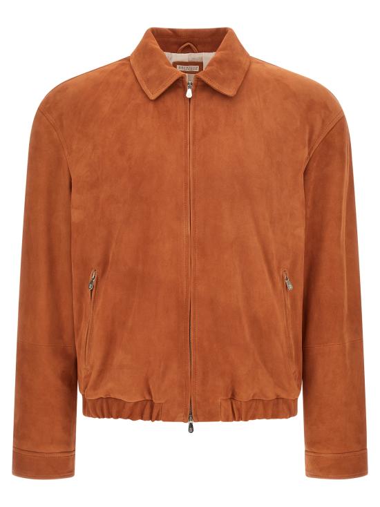 26SS 브루넬로 쿠치넬리 가죽 자켓 MPCAO2071CSC21 Orange