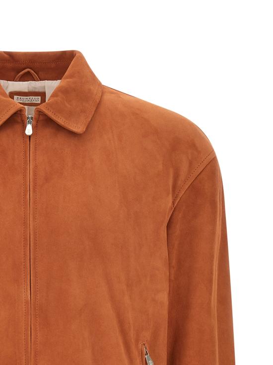 26SS 브루넬로 쿠치넬리 가죽 자켓 MPCAO2071CSC21 Orange - BRUNELLO CUCINELLI