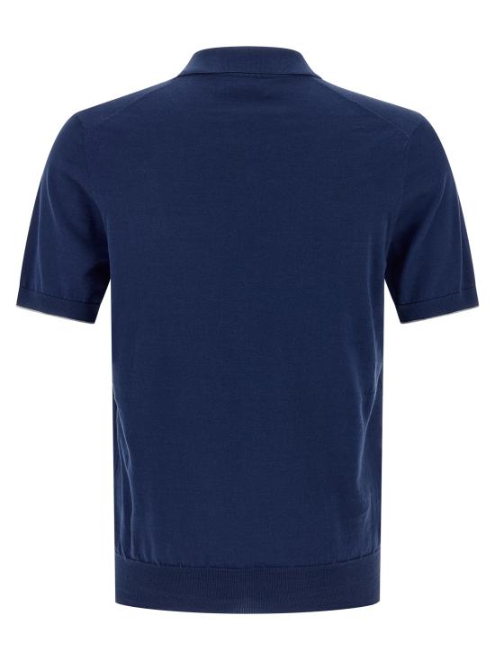 26SS 브루넬로 쿠치넬리 폴로 티셔츠 M29800145COZ76 Blue - BRUNELLO CUCINELLI