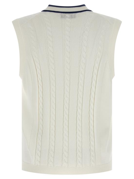 26SS 브루넬로 쿠치넬리 케이블 니트 베스트 M28707917TCGE43 White - BRUNELLO CUCINELLI