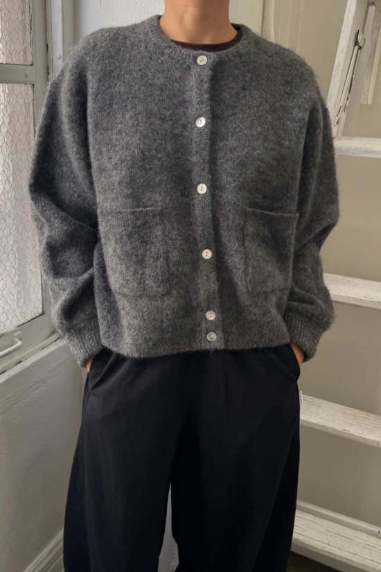 르 본 숍 가디건 르봉숍 아멜리 알파카  차콜