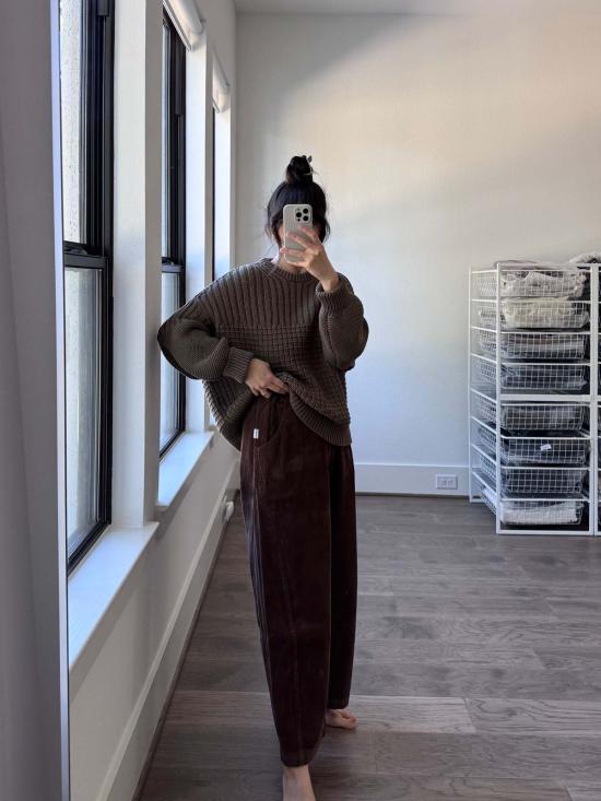  르 본 숍 크롭 팬츠 Le Bon Shoppe 소프트 코듀로이 아크 팬츠 - Le Bon Shoppe