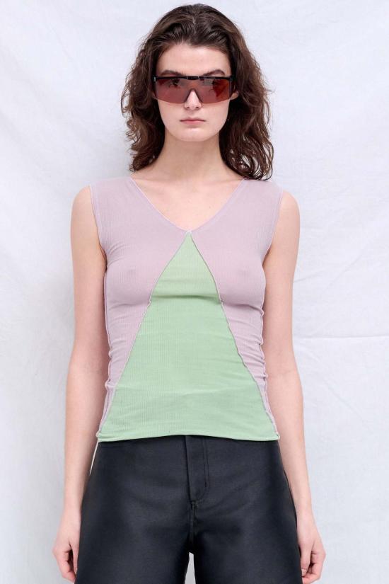  베이스레인지 민소매 티셔츠 버브 피 탱크탑 - BASERANGE