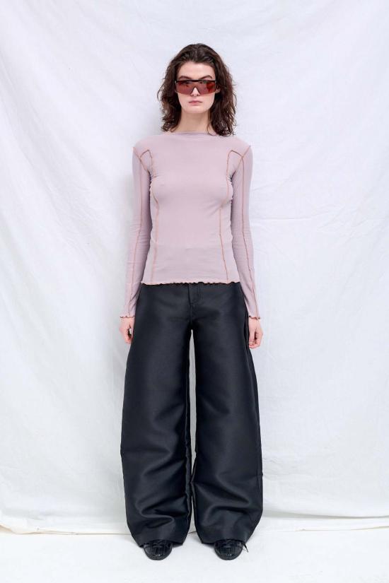  베이스레인지 긴팔 티셔츠 버브 퍼플 오마토 긴팔 상의 - BASERANGE