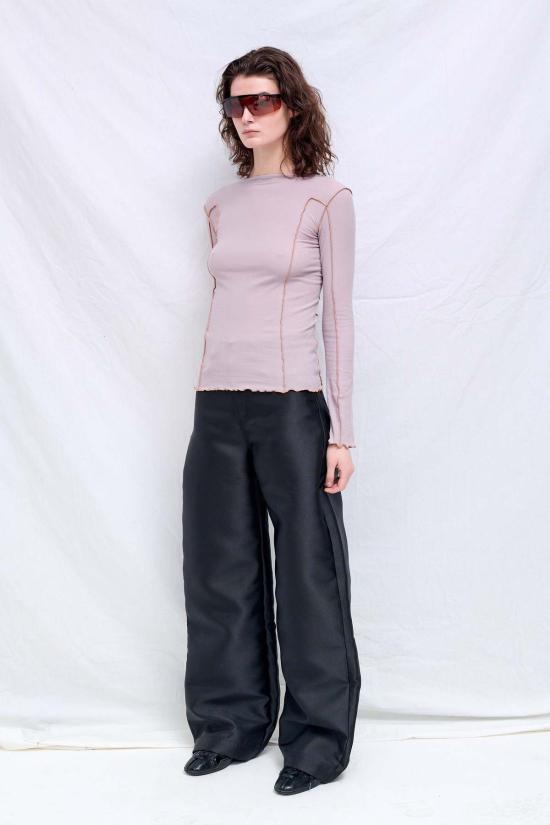  베이스레인지 긴팔 티셔츠 버브 퍼플 오마토 긴팔 상의 - BASERANGE