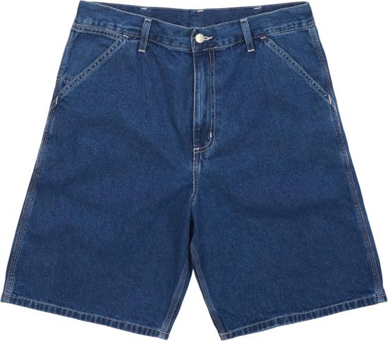 칼하트 WIP 심플 쇼츠 데님 I033333 0106 BLUE STONE WASHED DOM