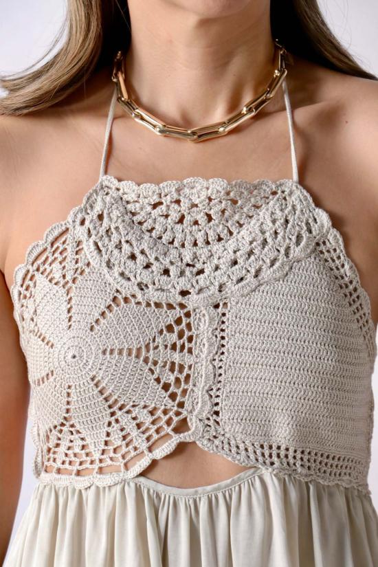  코데라 롱 원피스 Cordera 핸드메이드 크로셰 드레스 Hielo - CORDERA