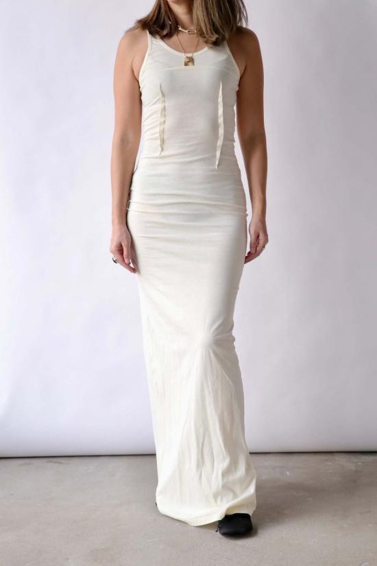  MM6 메종마르지엘라 롱 원피스 Mm6 Maison Margiela 슬리브리스 저지 맥시 드레스 화이트 - MM6 MAISON MARGIELA