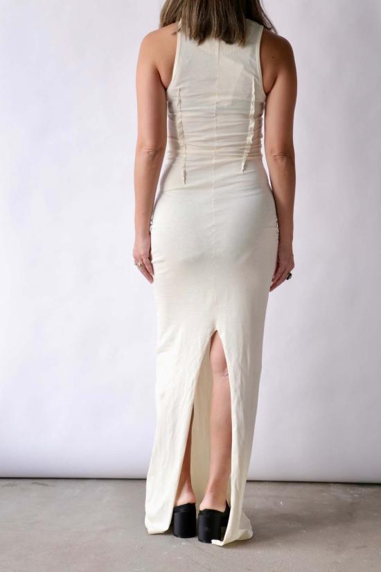  MM6 메종마르지엘라 롱 원피스 Mm6 Maison Margiela 슬리브리스 저지 맥시 드레스 화이트 - MM6 MAISON MARGIELA