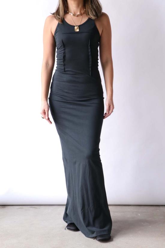  MM6 메종마르지엘라 롱 원피스 Mm6 Maison Margiela 슬리브리스 저지 맥시 드레스 블랙 - MM6 MAISON MARGIELA