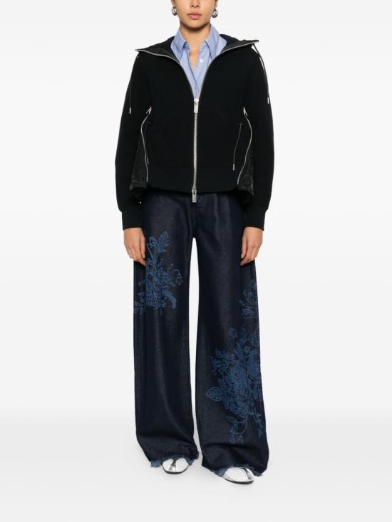 26SS 사카이 후드 티셔츠 SCW 343 002 Black - SACAI