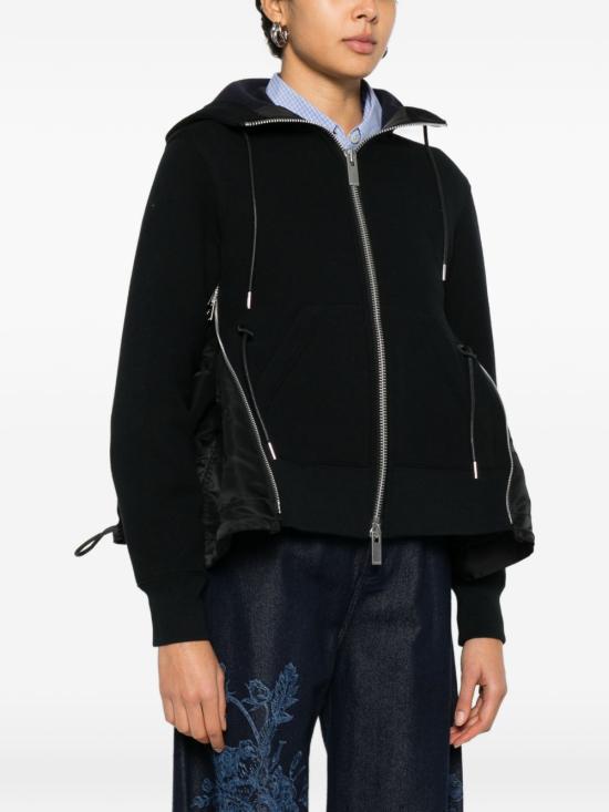 26SS 사카이 후드 티셔츠 SCW 343 002 Black - SACAI