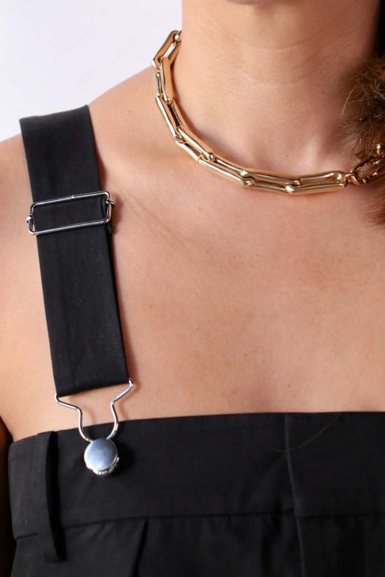  티비 점프수트 바이오 트윌 오버올 와이드 레그 팬츠 블랙 - TIBI