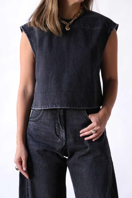  레이첼 코미 민소매 티셔츠 올라  블랙