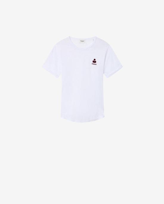 26SS 이자벨마랑 반팔 티셔츠 TS0315FA A1N09E WHBY WHITE BURGUNDY DOM