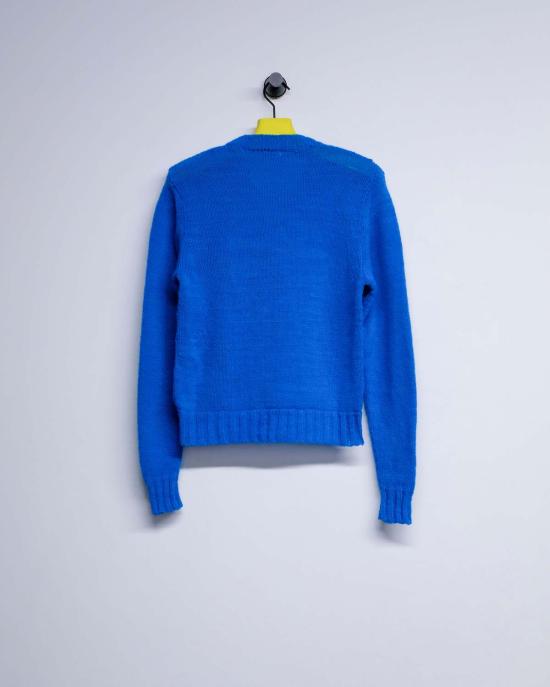  세실 툴켄스 스웨터 셰틀랜드 수제 와이드 V넥  페트롤 - CECILE TULKENS