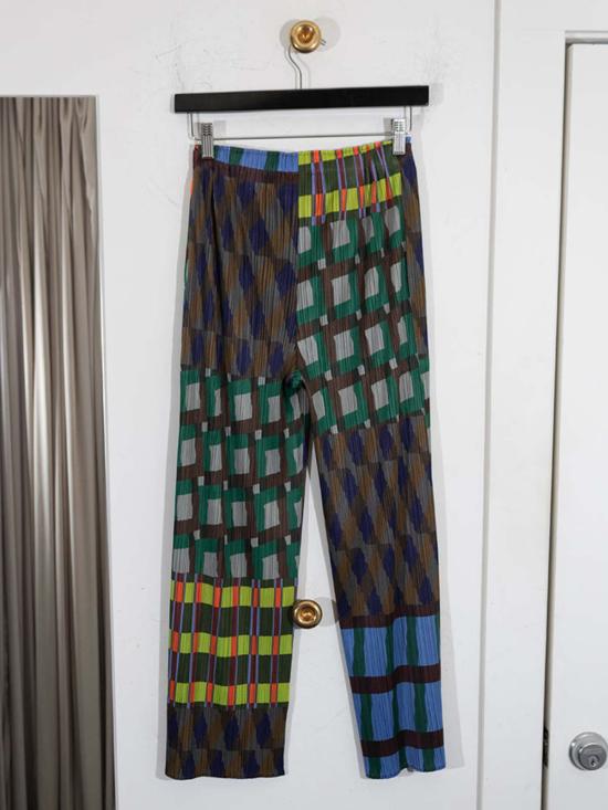  이세이 미야케 스트레이트 팬츠 팬츠 블루 - ISSEY MIYAKE