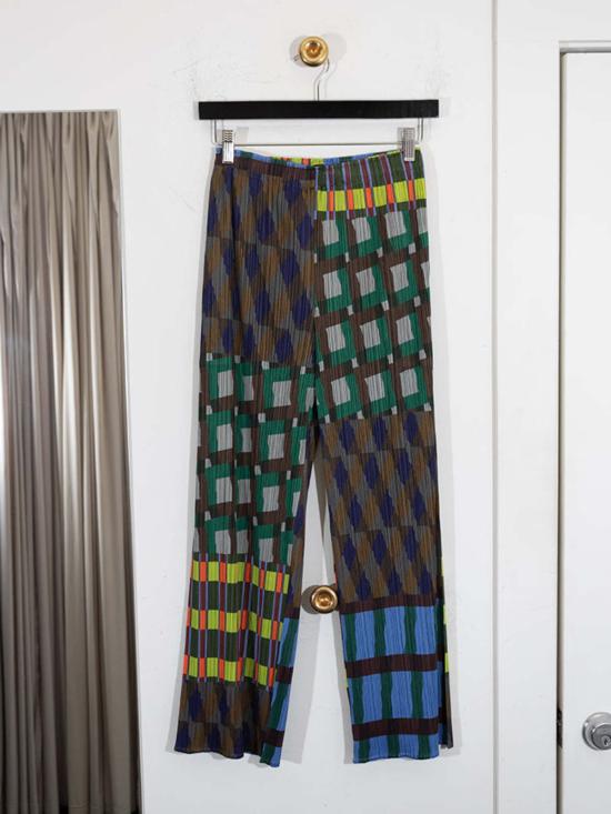  이세이 미야케 스트레이트 팬츠 팬츠 블루