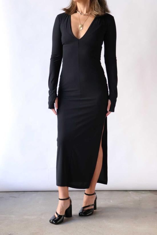  MM6 메종마르지엘라 롱 원피스 Mm6 메종 마르지엘라 맥시 저지 드레스 블랙