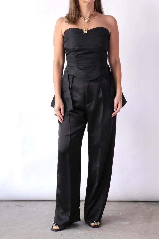  타나카 민소매 티셔츠 버스티에 블랙 - TANAKA