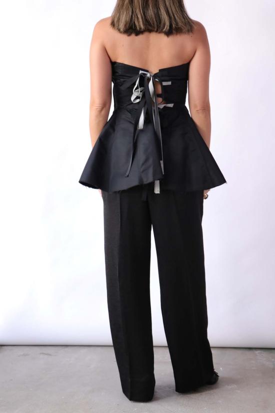  타나카 민소매 티셔츠 버스티에 블랙 - TANAKA