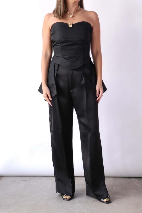  타나카 민소매 티셔츠 버스티에 블랙 - TANAKA