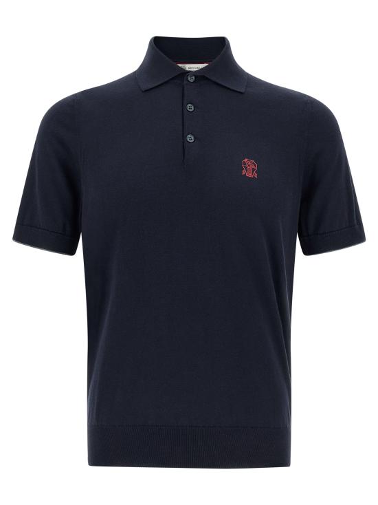 26SS 브루넬로 쿠치넬리 로고 경량 코튼 니트 폴로 셔츠 M29800195CW425