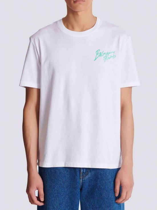 26SS 발망 긴팔 셔츠 GH1EG000BD40 GXFBLANC VERT PALE WHITE - BALMAIN