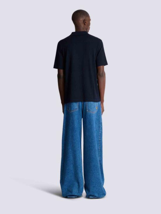 26SS 발망 긴팔 셔츠 GH1GB044KI03 6AJBLEU MARINE MIDNIGHT BLUE - BALMAIN