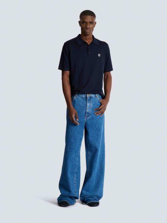 26SS 발망 긴팔 셔츠 GH1GB044KI03 6AJBLEU MARINE MIDNIGHT BLUE - BALMAIN