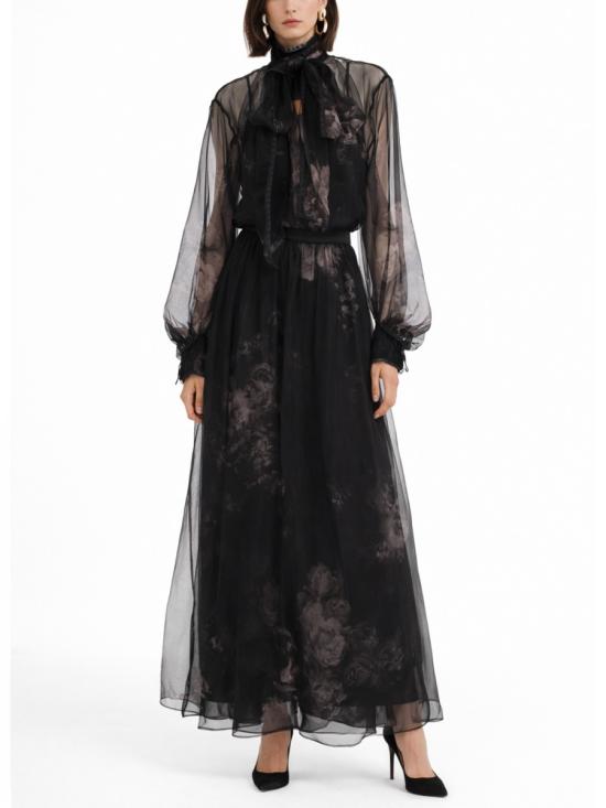 25FW 짐머만 롱 스커트 5350SF251 GSFLT BLACK - ZIMMERMANN