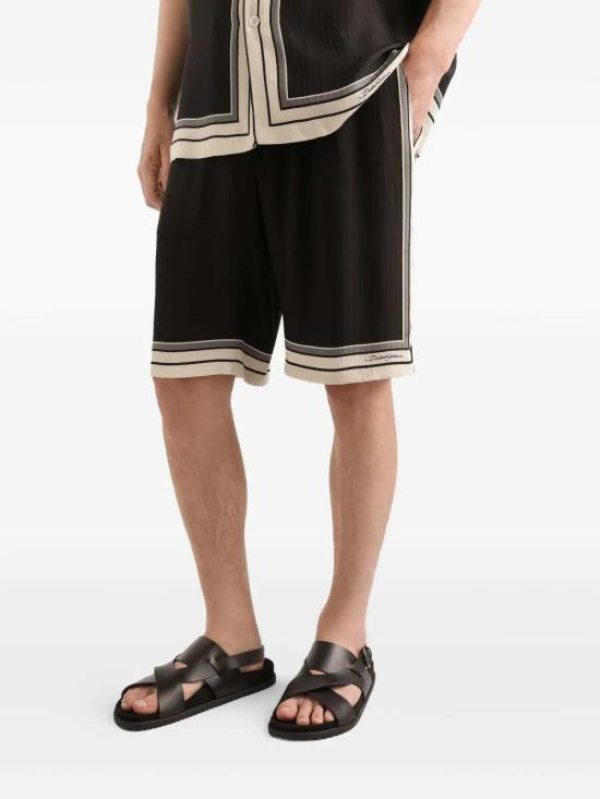 26SS 돌체앤가바나 숏팬츠 GV5MATHI11THN5WH RIGHE F NERO - DOLCE & GABBANA